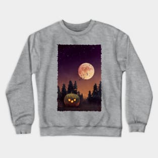 Halloween - Night Of Moon And Pumpkin Crewneck Sweatshirt